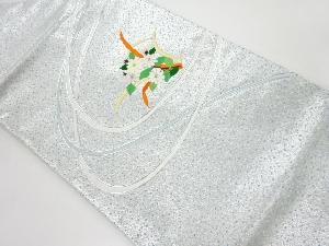 草花模様刺繍名古屋帯